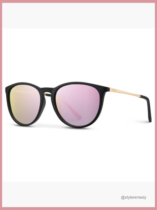 Round Polarized Sunglasses, UV400 Protection, Polycarbonate Frame